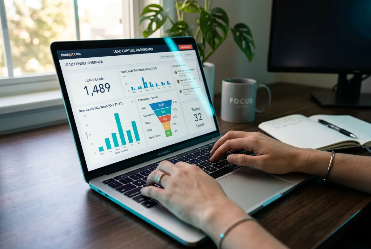 Lead capture funnel and qualified prospect management interface