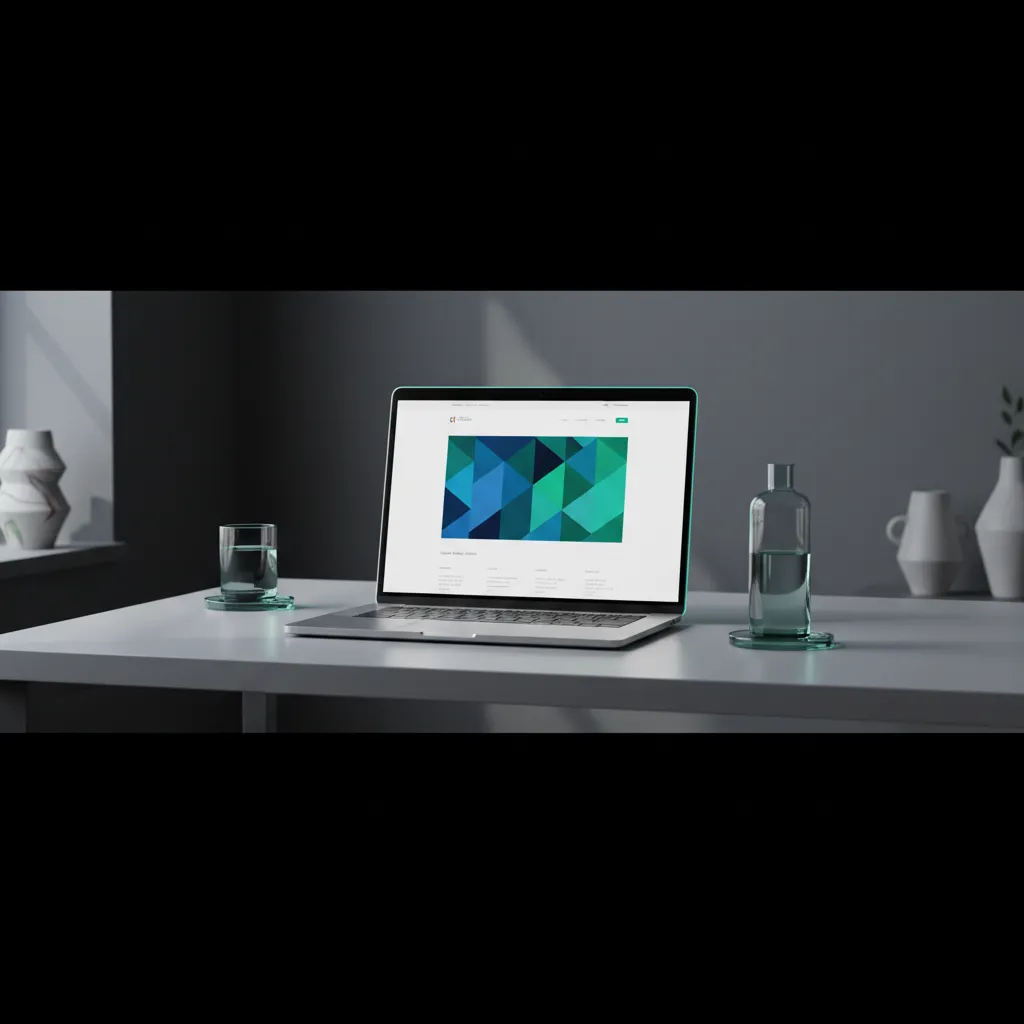 Modern business website displayed on a sleek laptop