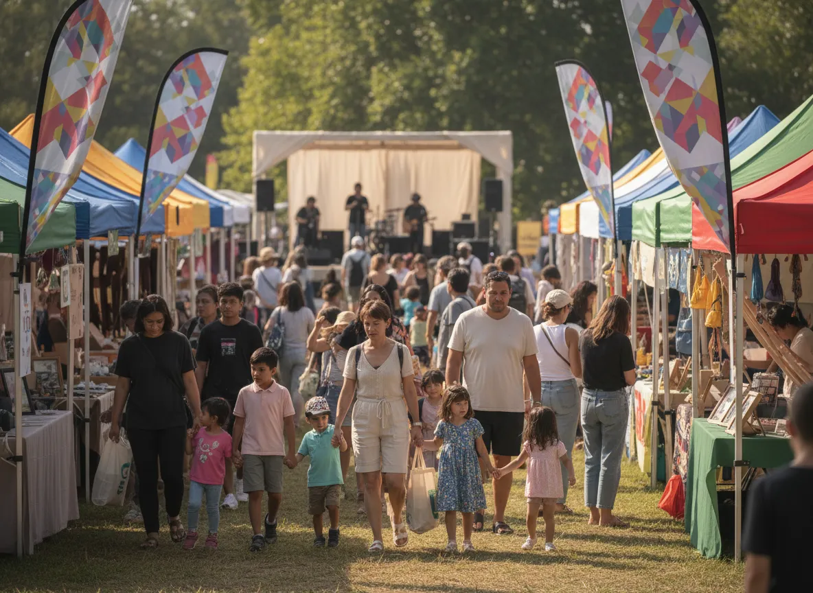 Community event with local sponsors and families attending