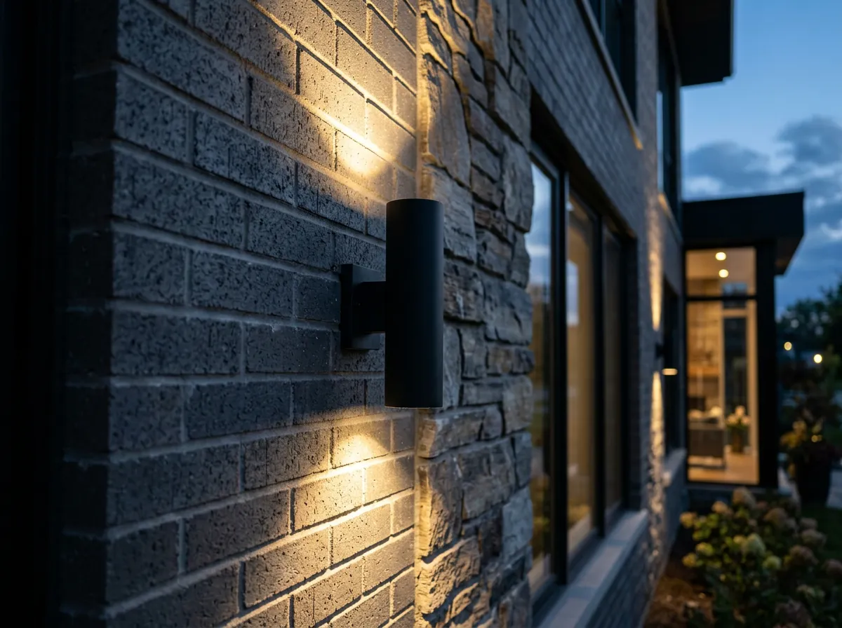 Premium close-up exterior LED wall light installation (completed job)