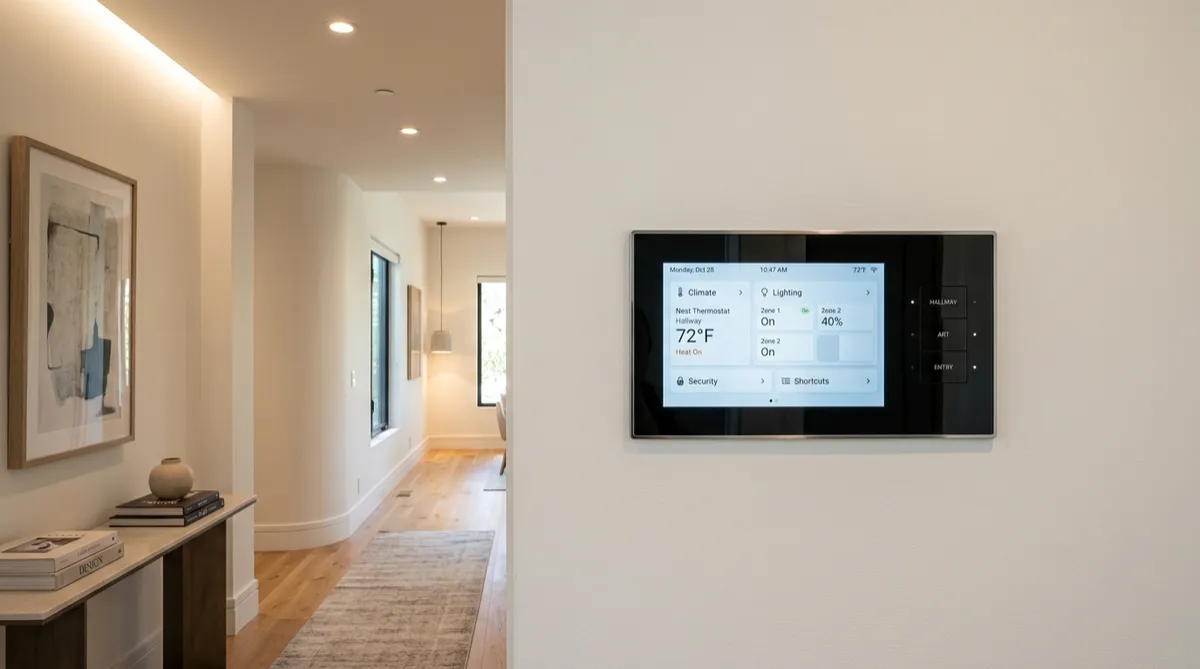 Completed smart home controls and automation system installation