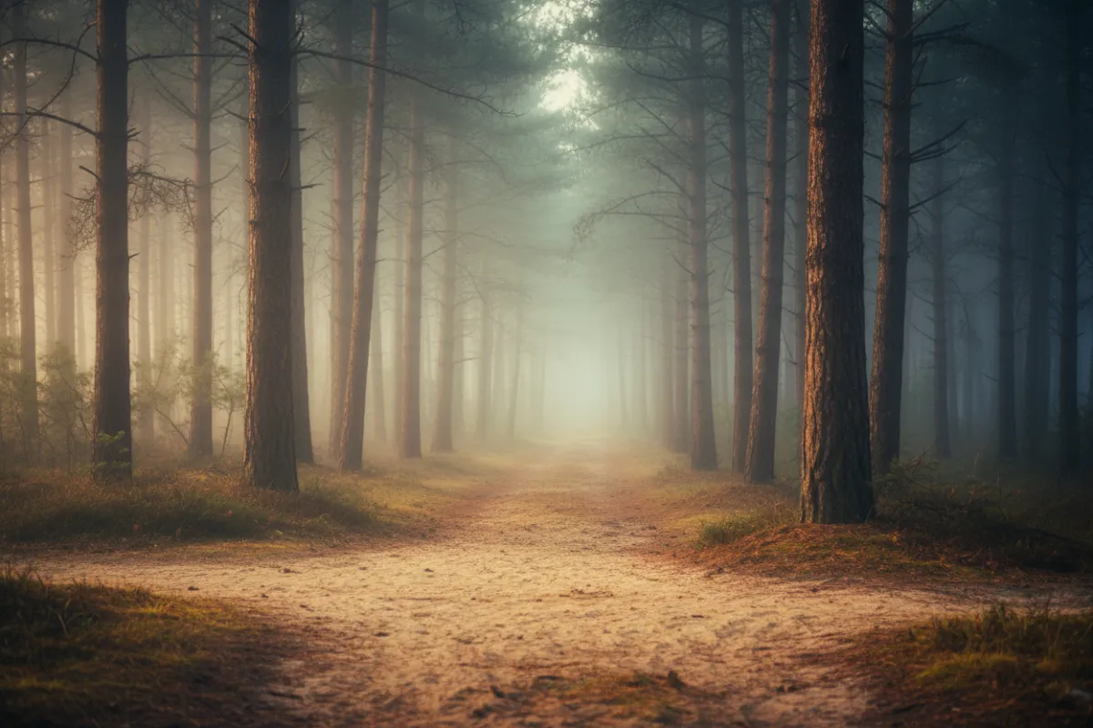 Quiet misty path