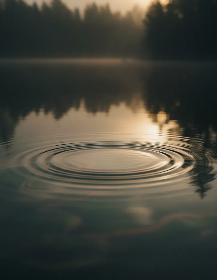 Person standing still on a misty path, reflecting patience
