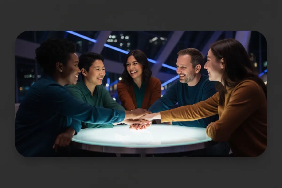 Diverse nonprofit leaders collaborating