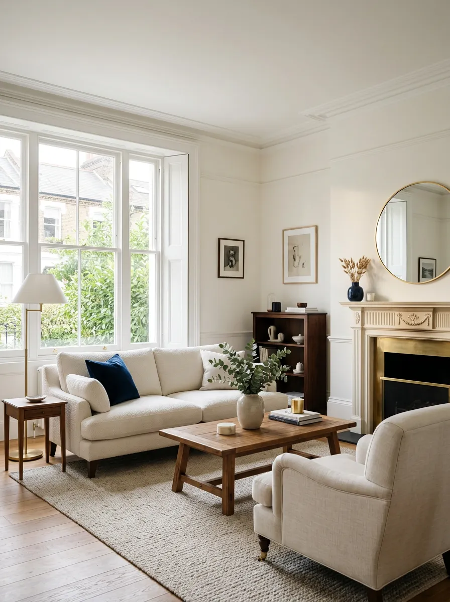 Elegant, calm residential interior with architectural details in a Richmond home