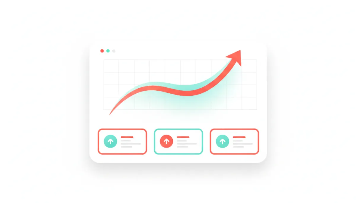 Minimalist chart showing growth of closed deals over time