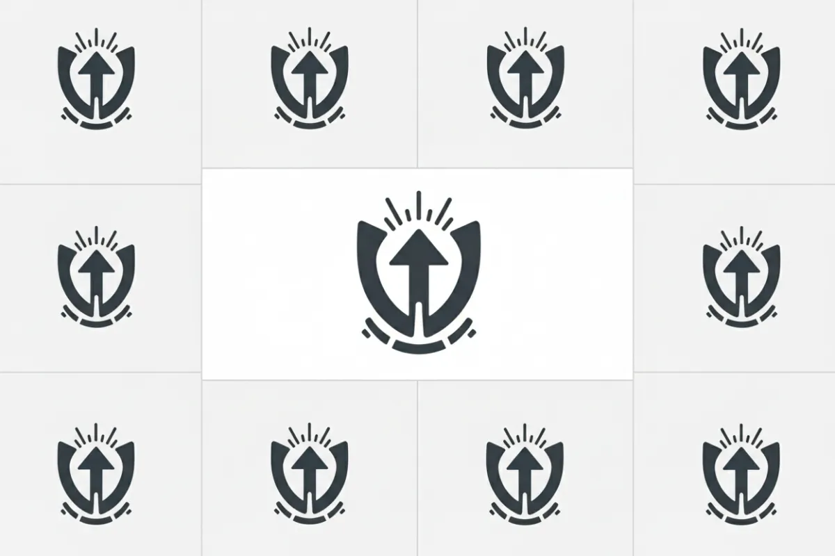 Press logo placeholder 2 — corporate masthead mark centered on white tile, used across the logos grid to show media coverage.
