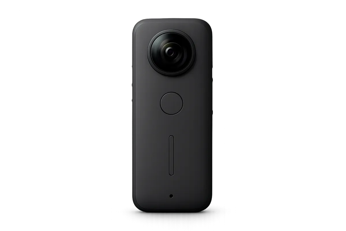 OrbitTour 360 camera device on a dimmed studio background