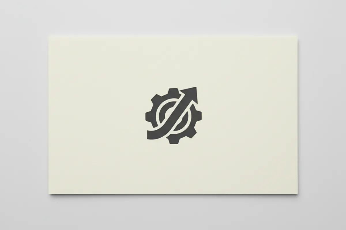 Press logo placeholder 1 on light card — clean vector mark for a major industry magazine, centered and constrained to 192x56 design tile.