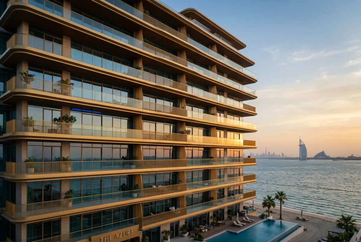 The Palm Horizon Residences beachfront architecture overlooking Arabian Gulf