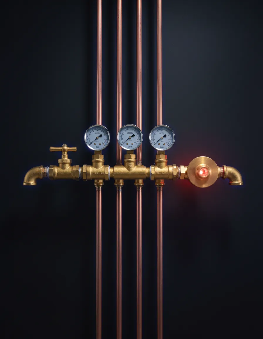 Modern plumbing manifold installation in Southern Vermont
