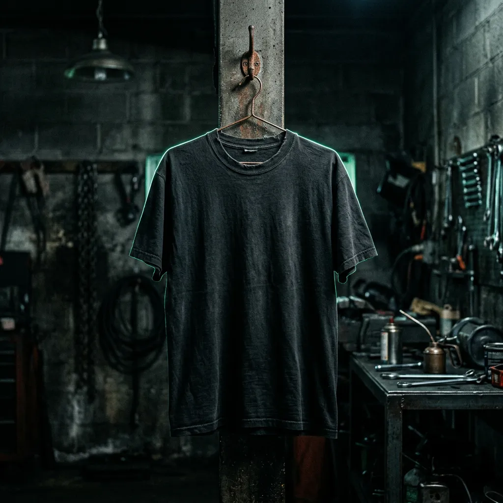 Silhouette of upcoming twin-turbo vintage muscle graphic tee prototype