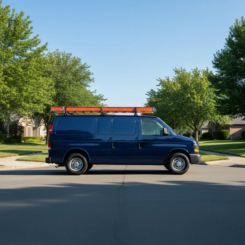 Yamizgo service van parked in a residential neighborhood