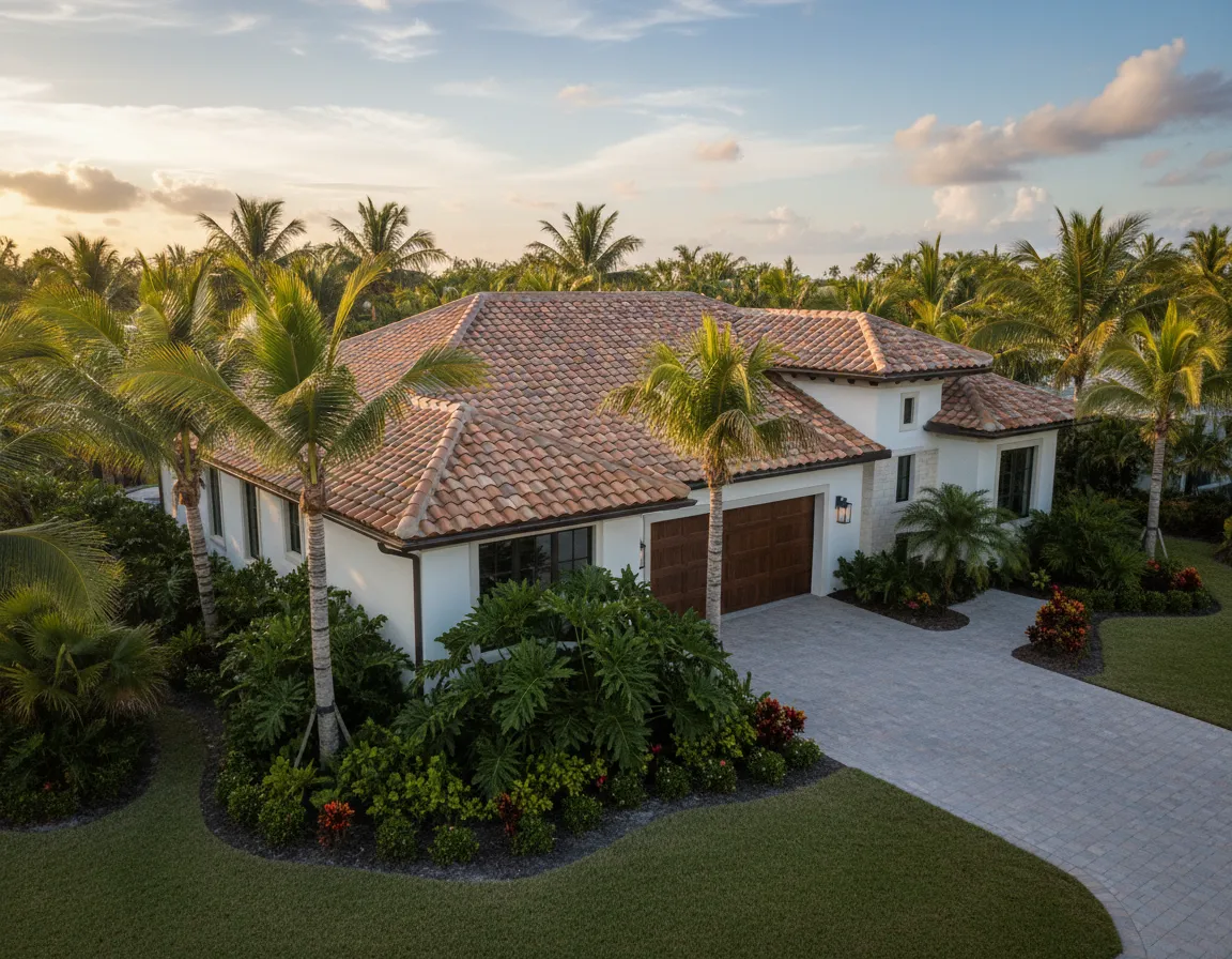 Concrete tile roof on Southwest Florida home