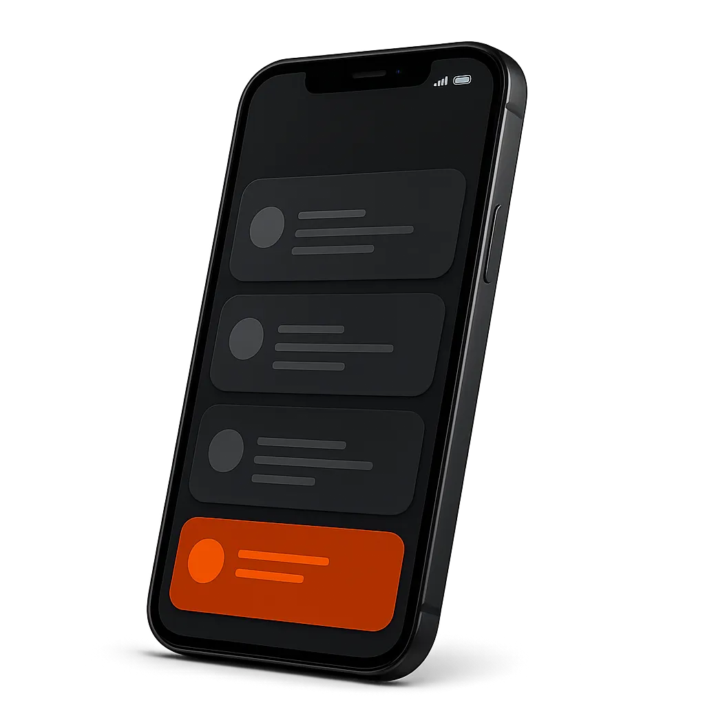 Automated text response mockup on smartphone