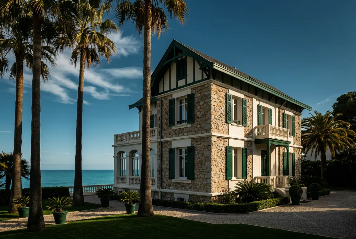 Immaculate traditional coastal villa with tropical greenery and architectural curb appeal