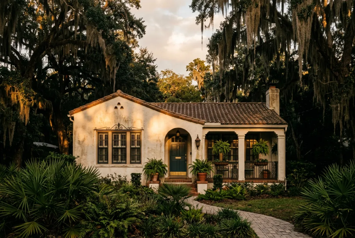 Older Florida stucco residence needing updates and aesthetic renovation