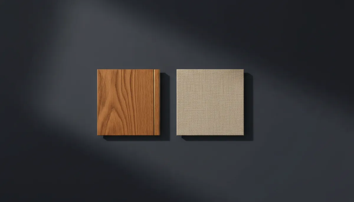 Premium wood and linen sample swatch