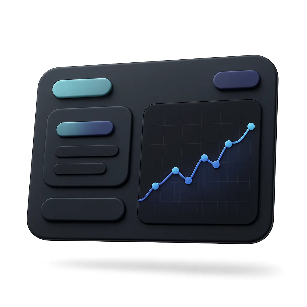Dashboard abstract UI showing clarity and workflow insights