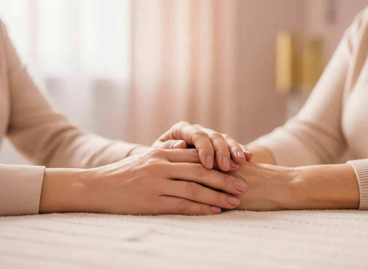 Caring hands holding