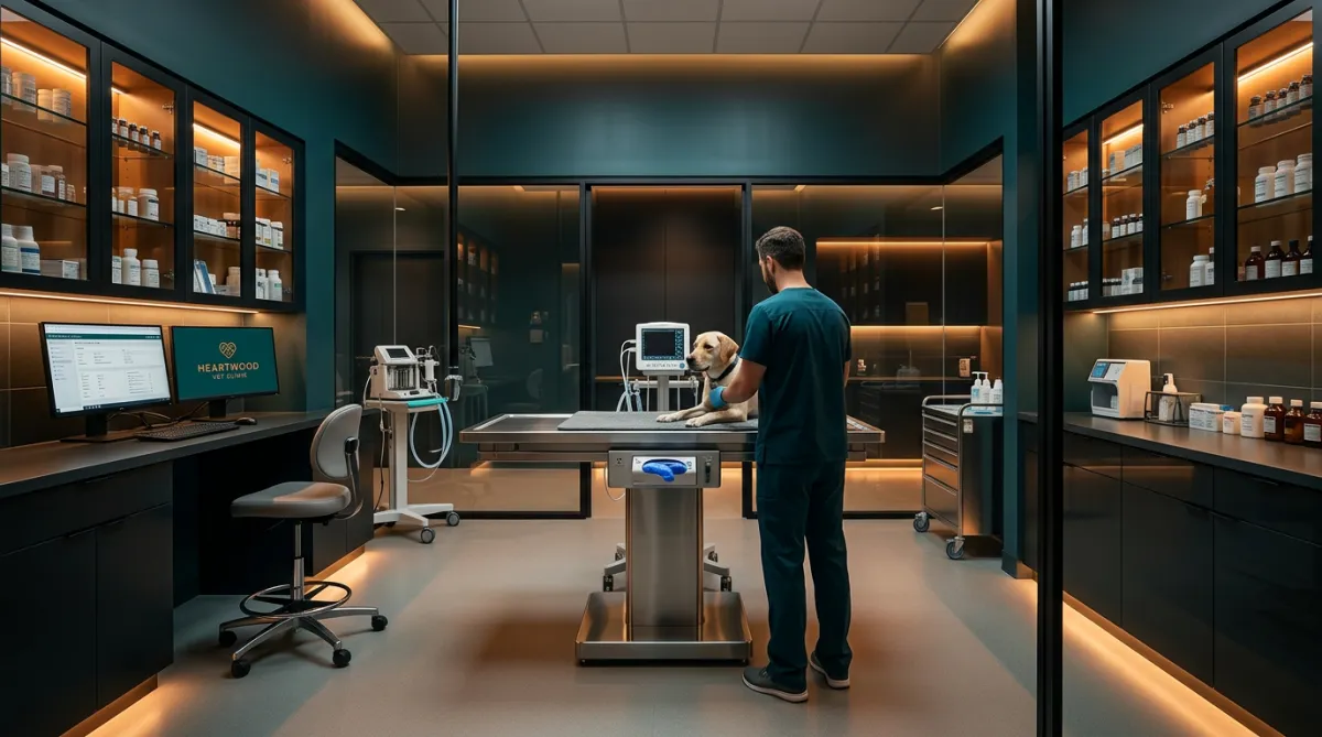 Modern veterinary hospital interior and clinical suite