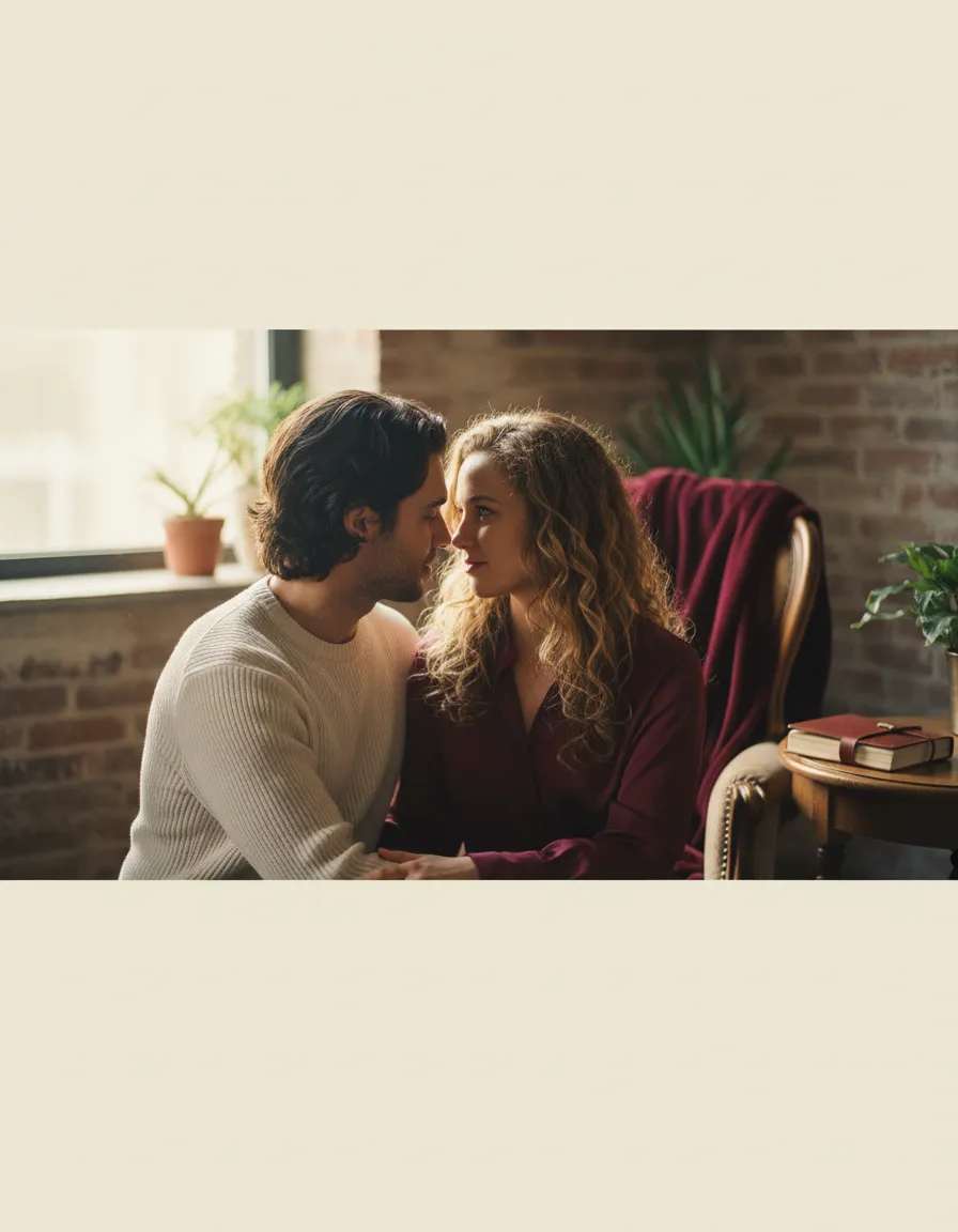 Warm editorial photo of couple deeply engaged in conversation