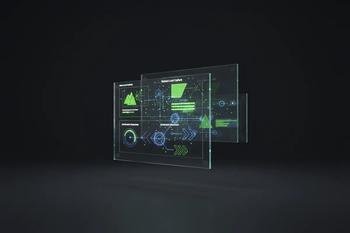 Clean framed dashboard showing instant lead capture and automated response tools