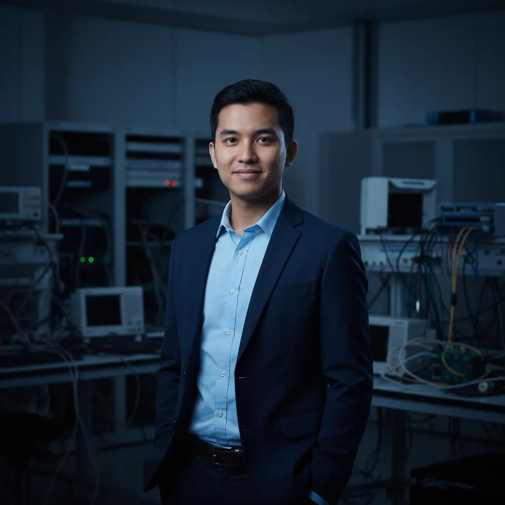 Professional portrait of Arvin D. Escultero in a lab or technical environment