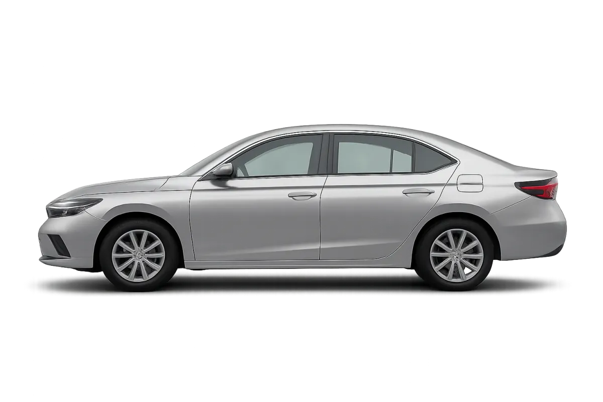 Clean modern sedan representing vehicle registration service