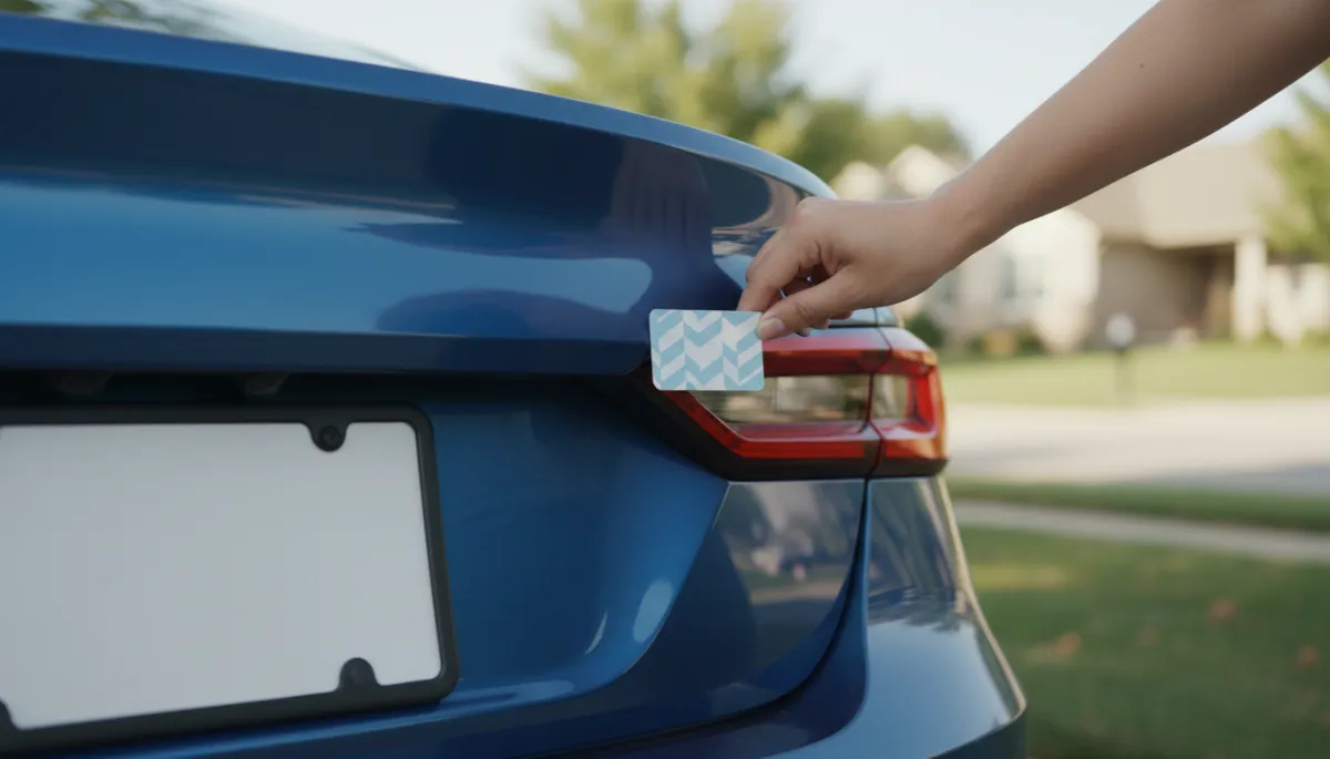 Clean vehicle with license plate sticker being renewed in Kansas City