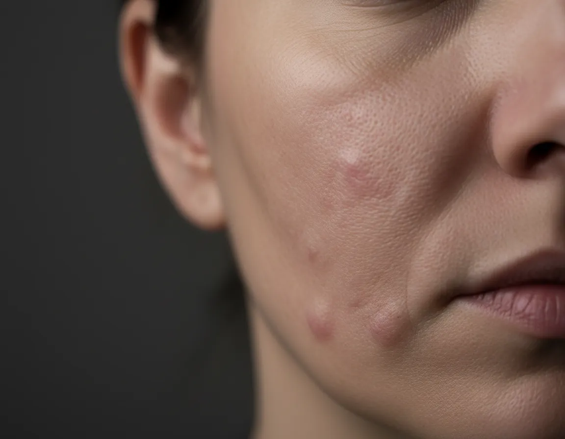 Before Procell acne scar repair treatment