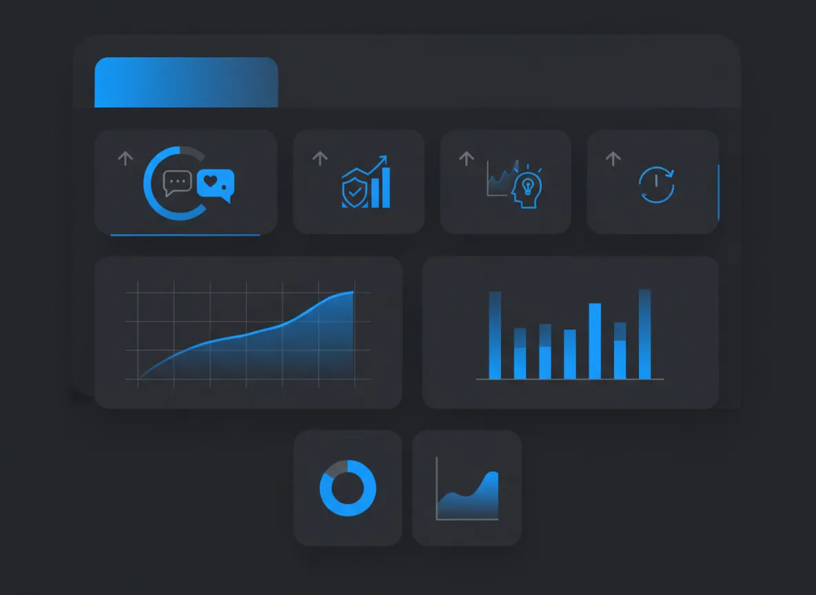 Analytics dashboard showing conversation metrics and automation ROI