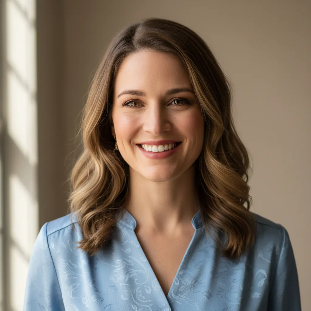 Confident female renter smiling after finding an apartment.