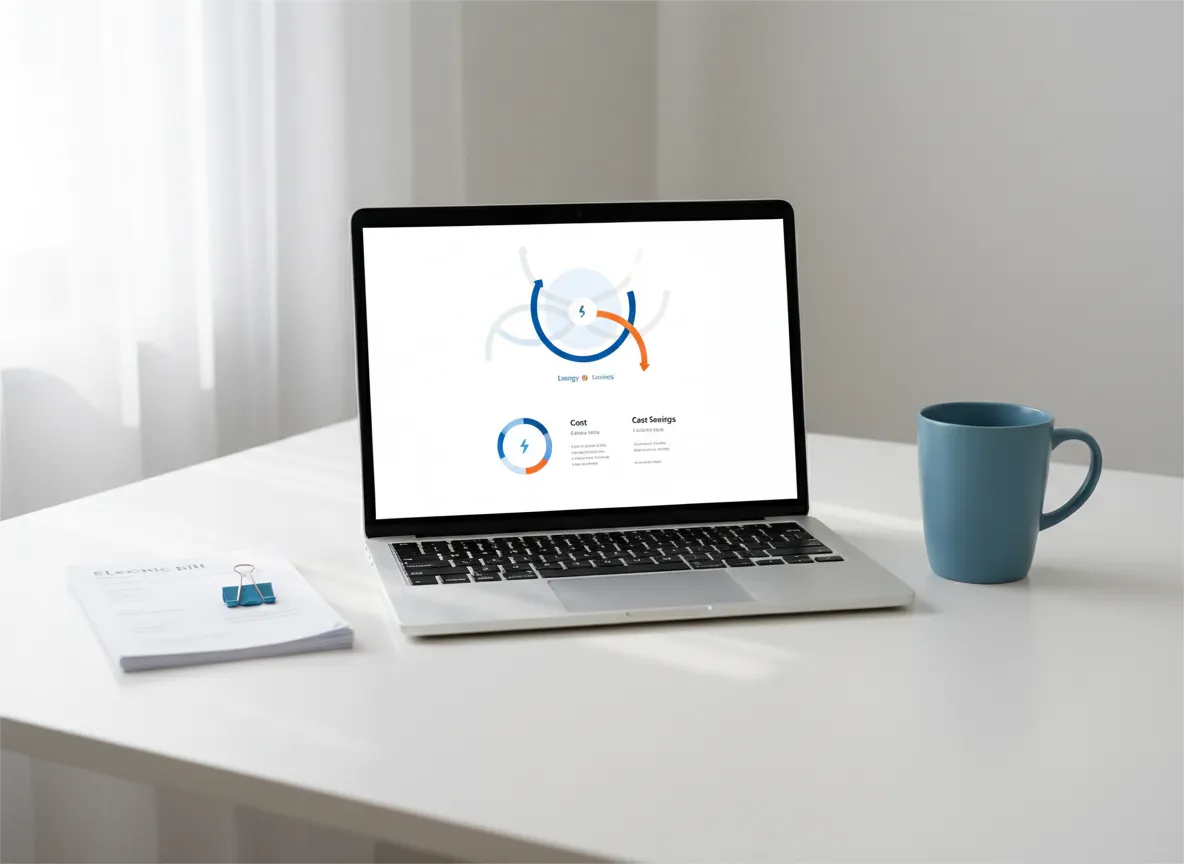 Solar and battery system design mockup on a laptop screen