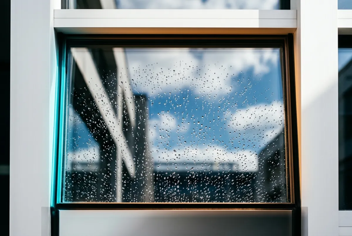 Professional pure-water window cleaning on modern Dublin residence