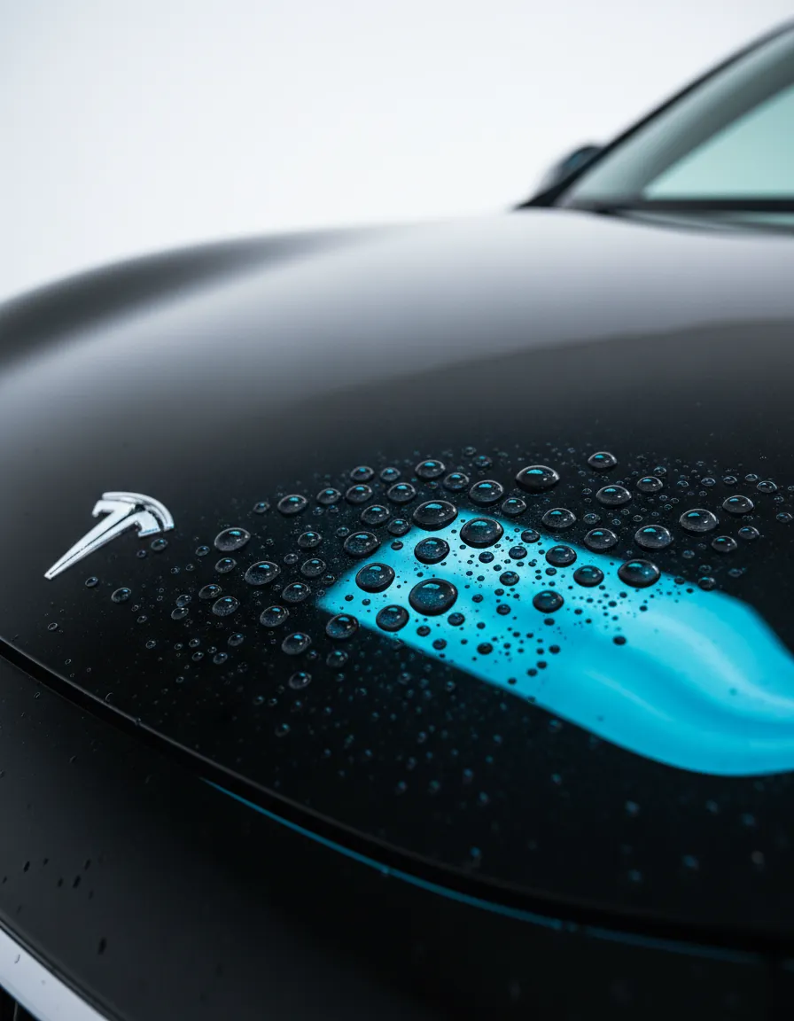 Automotive detailing precision macro shot
