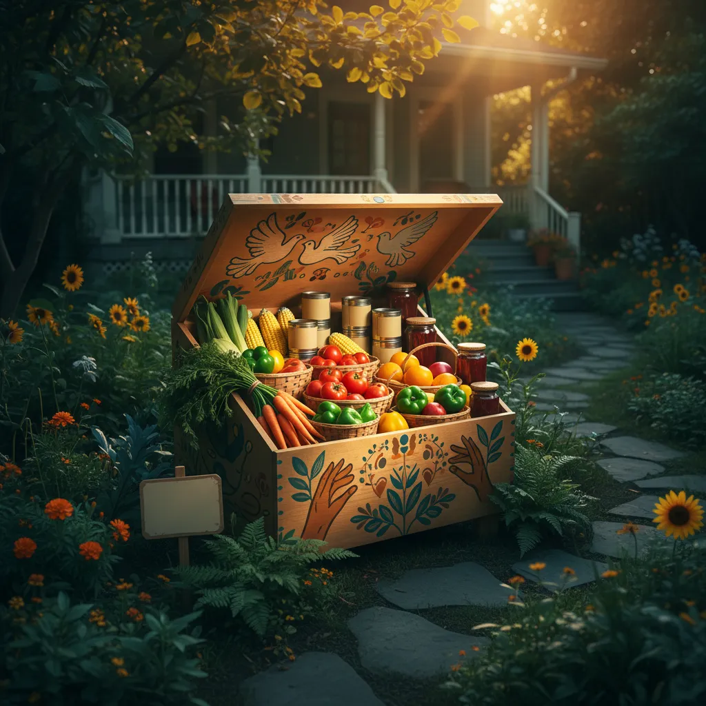 Soft sunlight photography of a community food pantry