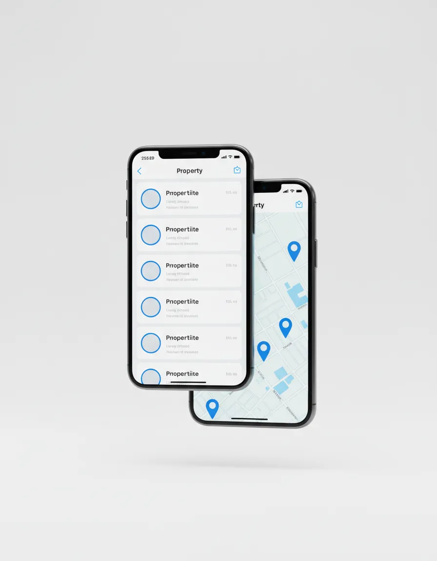 HomeSearch app preview on phone screens
