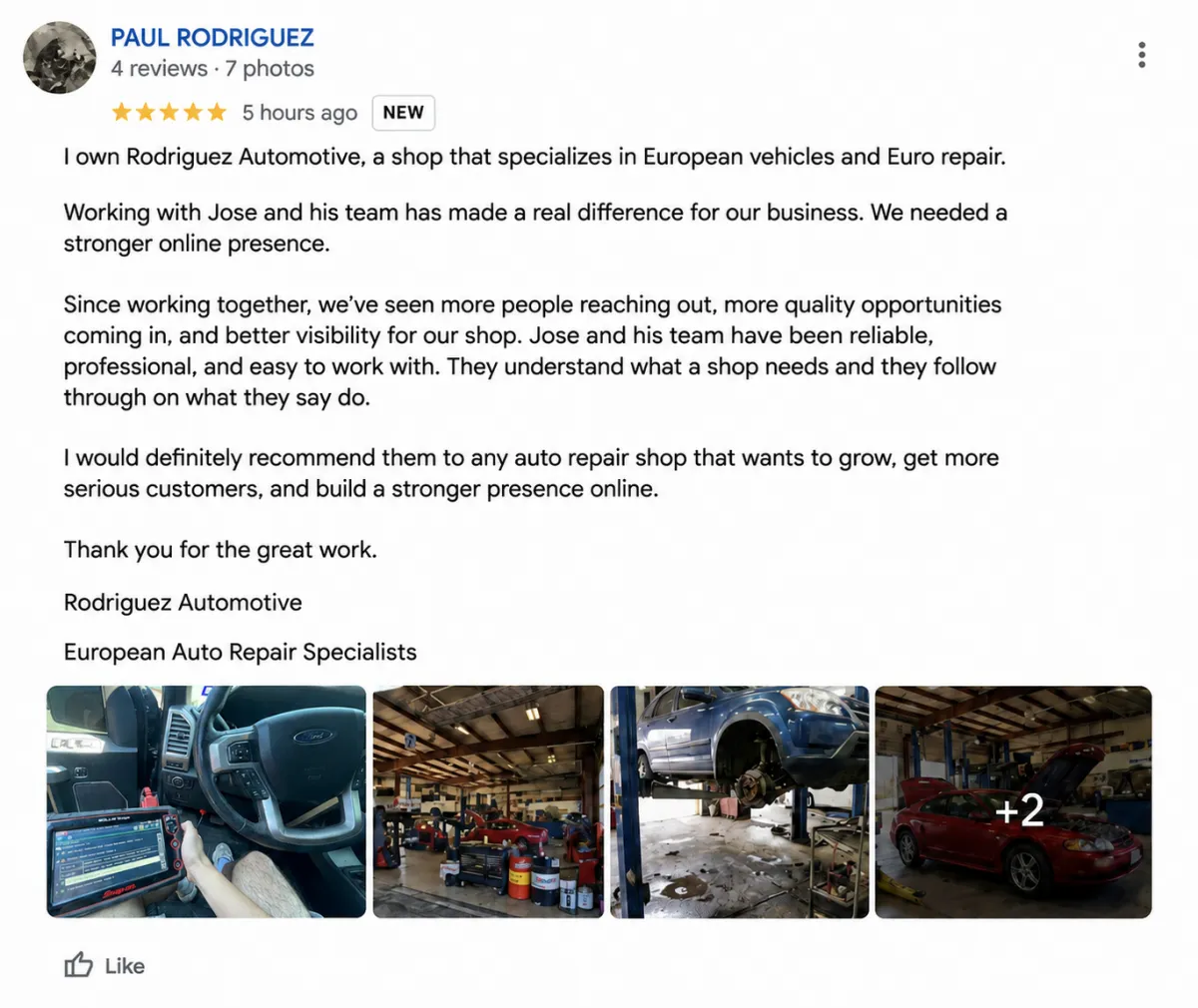 Rodriguez Automotive Testimonial