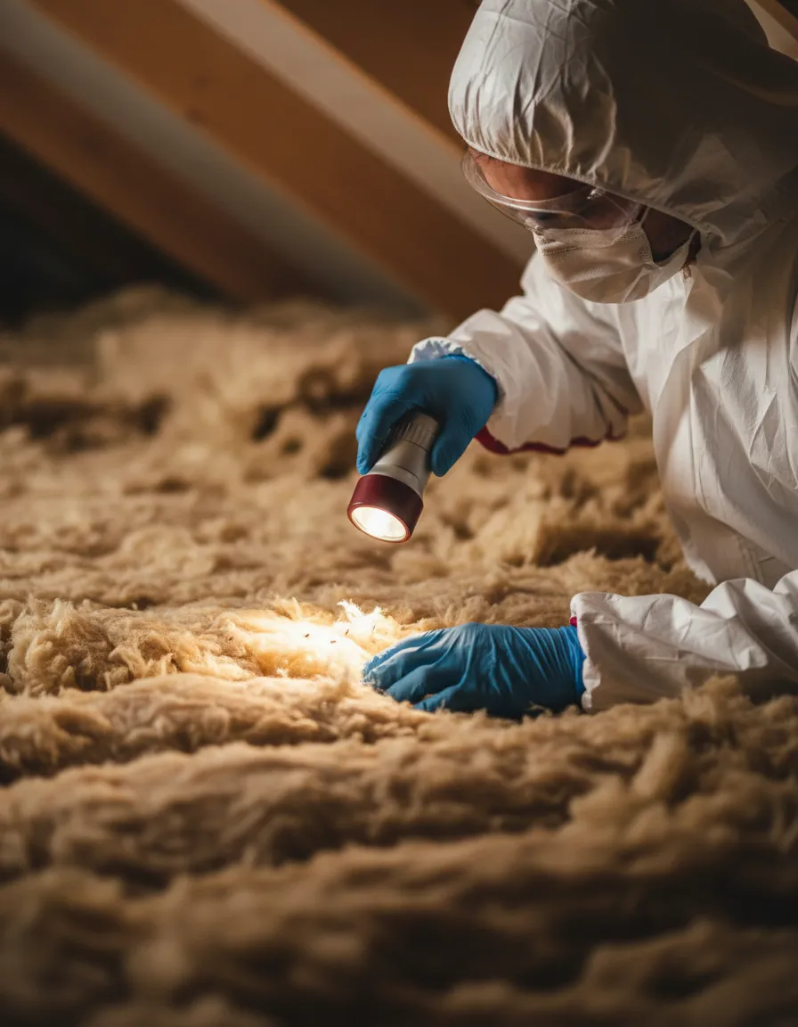 Visual showing secondary pest infestation risks like fleas or mites in home insulation