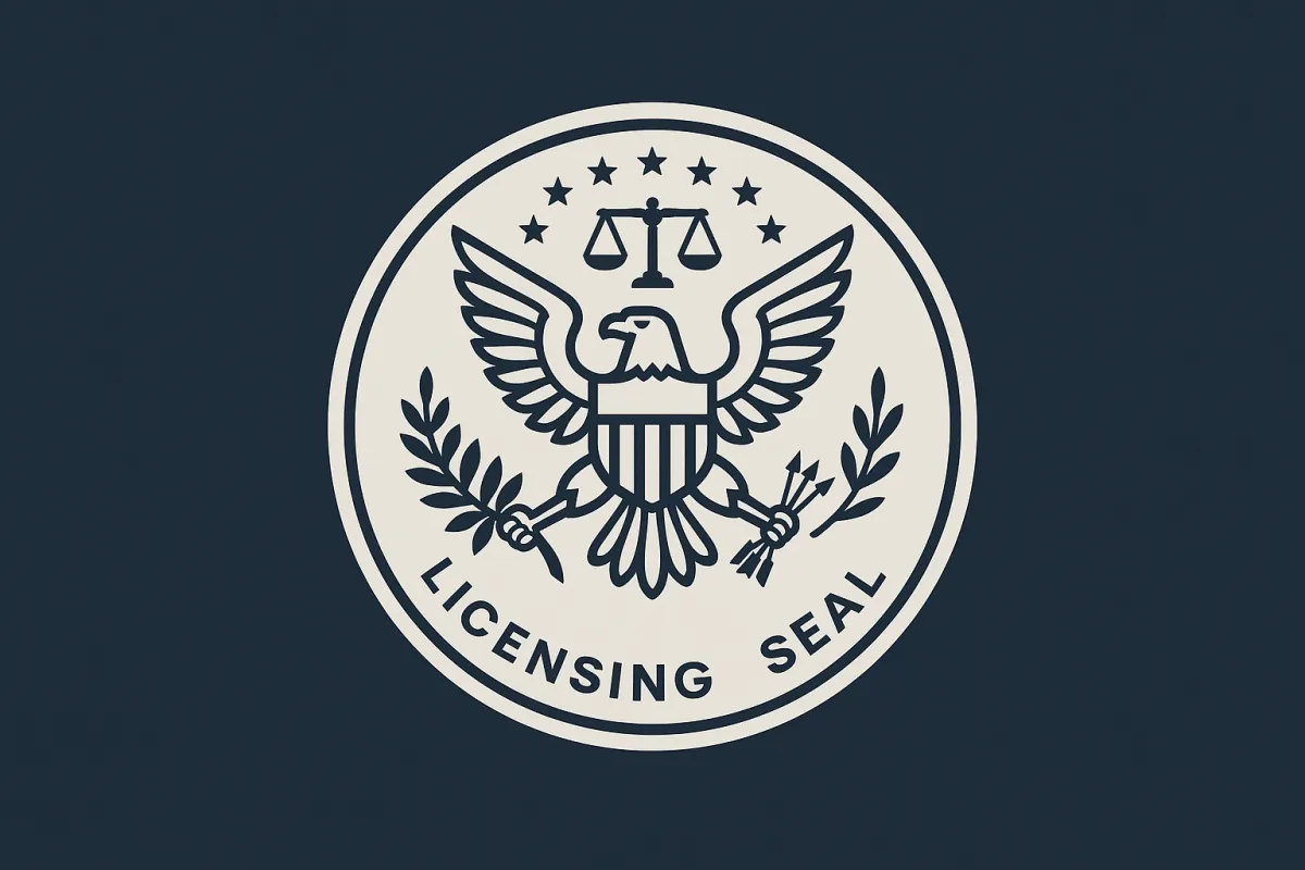 Government licensing seal badge