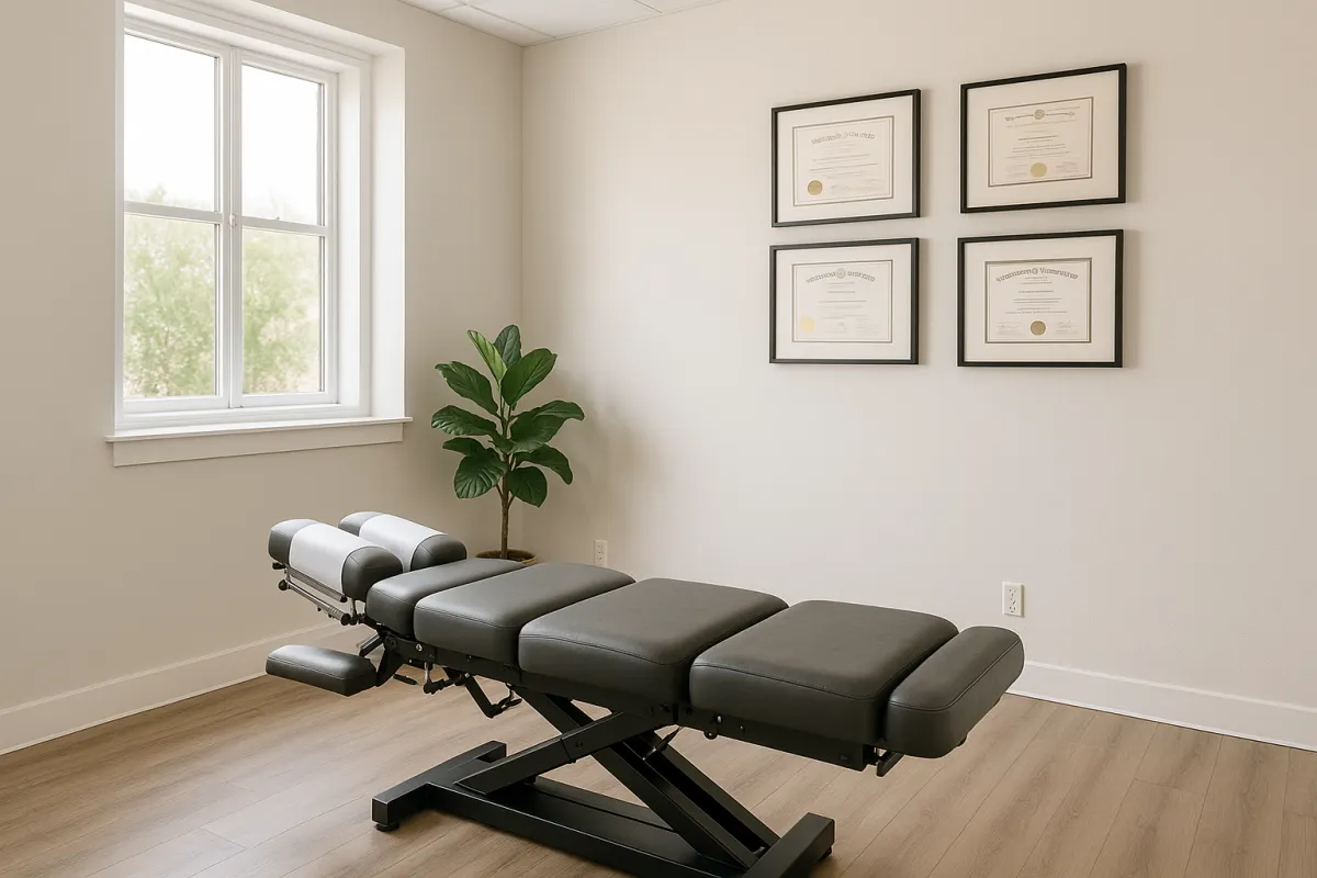 Bright treatment room at Specific Chiropractic Elk Grove