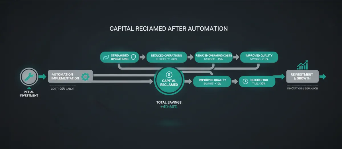 Process flow showing capital reclaimed through autonomous agents