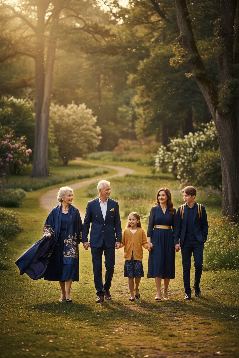 A family enjoying peace of mind and financial security outdoors
