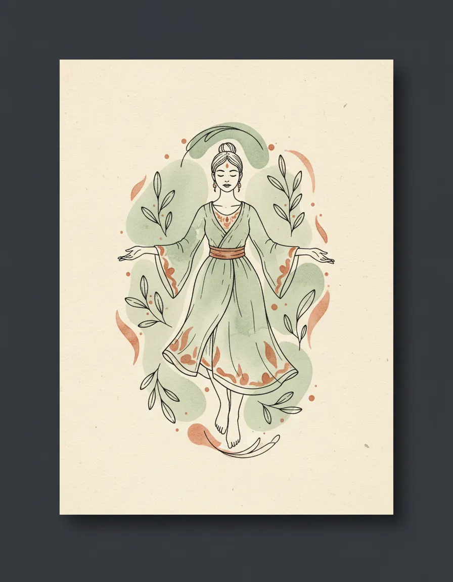 A hand-drawn line-art illustration symbolizing mental lightness and freedom from heavy diets
