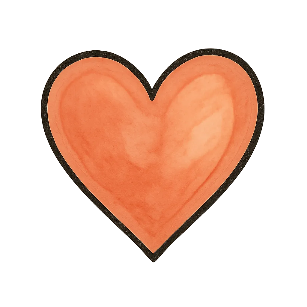 Hand-drawn illustration of a warm, comforting heart