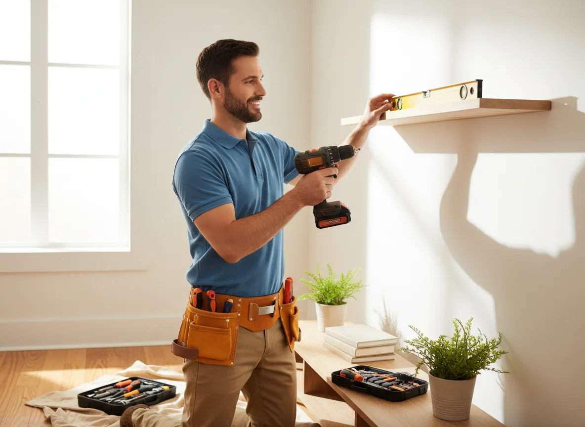 Handyman performing general home maintenance tasks
