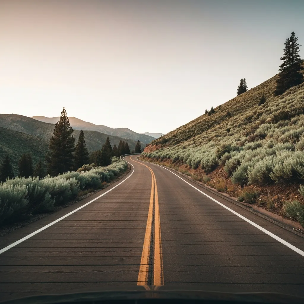 Scenic drive through the mountains