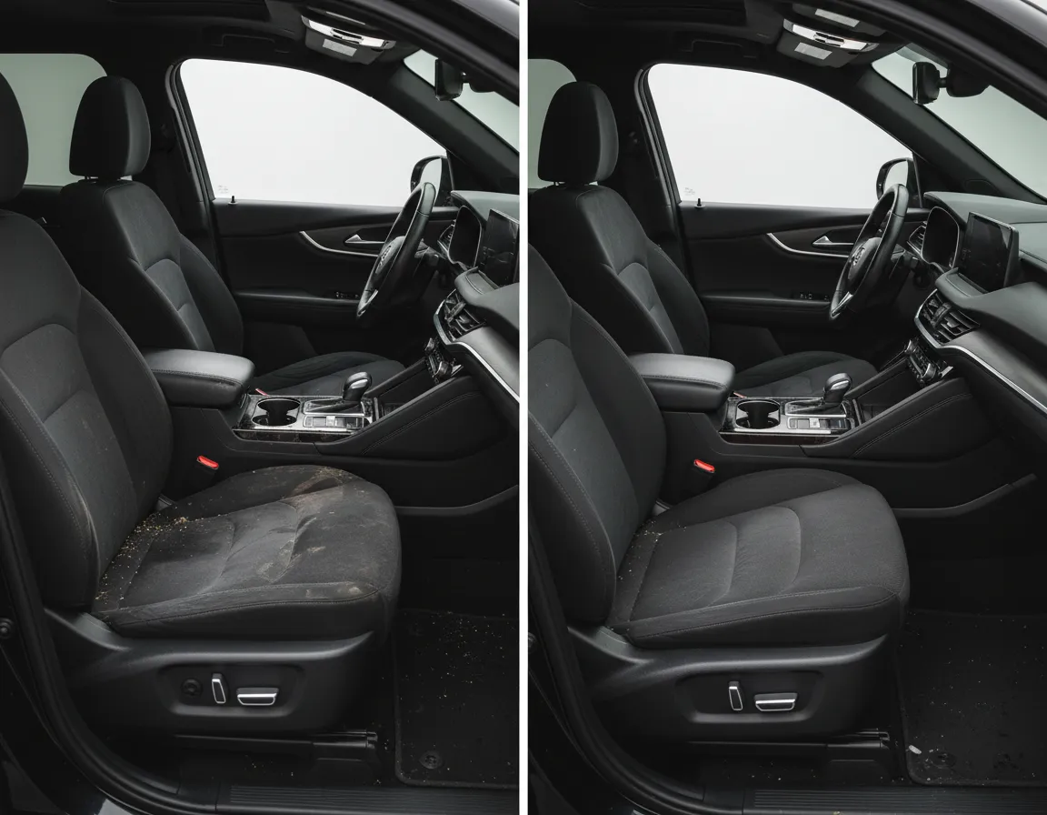 Interior detailing before and after