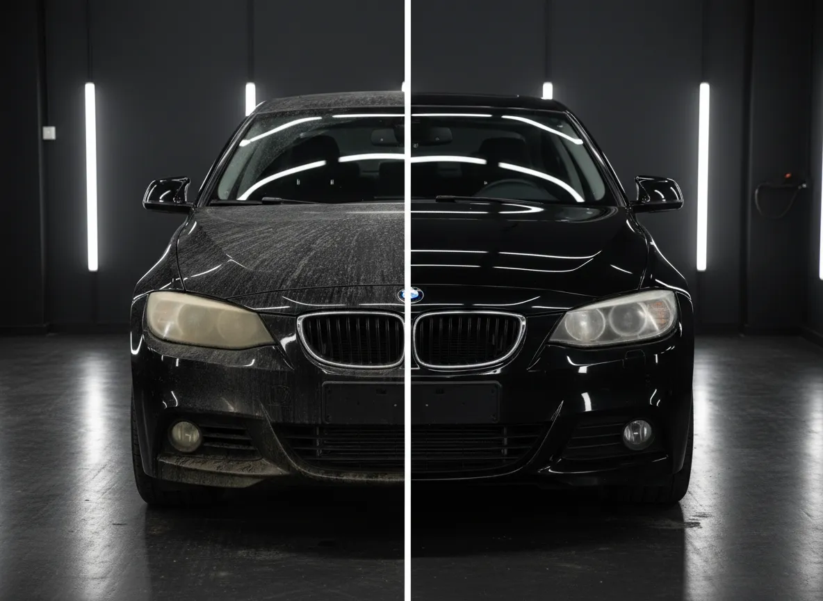 Before and after car detailing in Western New York